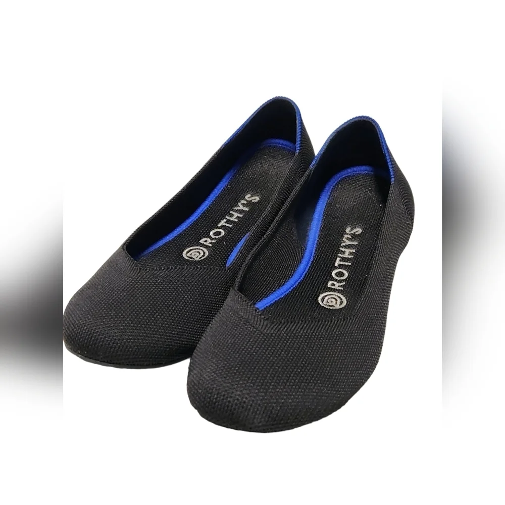ROTHY’S Women’s The Flat Black‎ Knit Fabric Slip On, Size 8